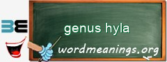 WordMeaning blackboard for genus hyla